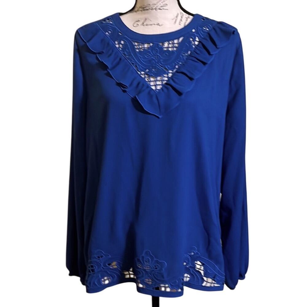 Halogen Eyelet Detail Blouse Size Small